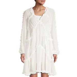 Aurum Chiffon Tiered Ruffle Minidress